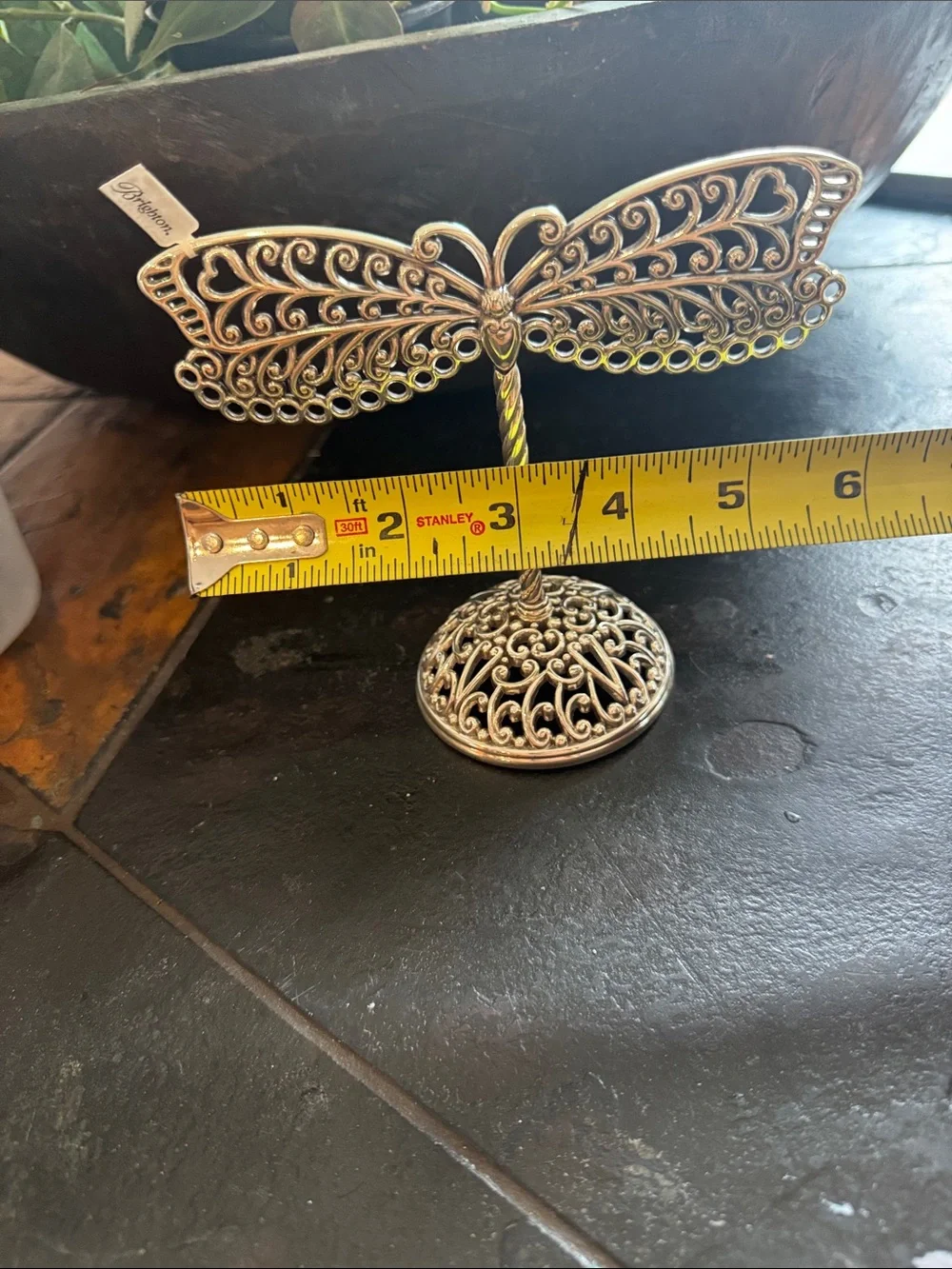 Brighton Silver Filigree Dragonfly Jewelry Stand NEW NWT